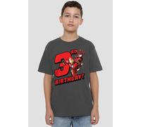 Iron Man Birthday 3 Kids T-Shirt Charcoal Iron Man Charcoal 5-6 Years