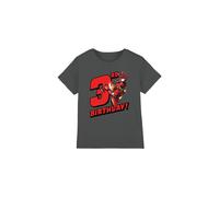 Iron Man Birthday 3 Kids T-Shirt Charcoal | Size: 5-6 Years Iron Man Charcoal 5-6 Years