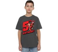 Iron Man Birthday 5 Unisex Kids T Shirt, Charcoal, 5-6 Years