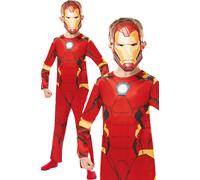 Iron Man Boys Costume Deluxe Fancy Dress Official Outfit Kids Age 2-8
