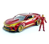 Iron Man Chevy Camaro Model With Figure Scale 1/24 Die Cast Avengers Jada Toys