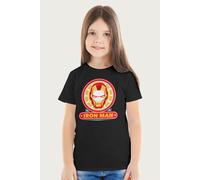 Iron Man Classic Suit Mask Logo Marvel T-Shirt in Black | Size: 7-8 Years Iron Man Black 7-8 Years