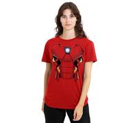 Iron Man Costume Ladies T Shirt, Red, Medium