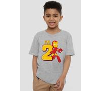 Iron Man Cute Birthday 2 Kids T-Shirt Light Grey Iron Man Light Grey 9-10 Years