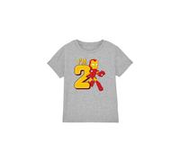 Iron Man Cute Birthday 2 Kids T-Shirt Light Grey | Size: 7-8 Years Iron Man Light Grey 7-8 Years
