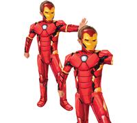 Rubies 301737S Iron Man Deluxe Kids Fancy Dress, Boys, Multicolour, 7-8 Years Halloween, World Book Day