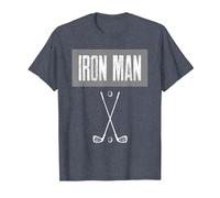 Iron Man Golf for The Golf Lover T-Shirt, Men, Heather Blue, Medium