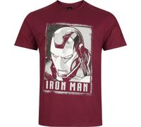 Iron Man Head T-shirt dark red L