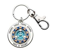 Iron Man Marvel Tony Has A Heart 3D Metal Key Chain | Officially licensed Arc Reactor design, durable metal construction, o-ring and lobster claw clasp, gift for Marvel fans