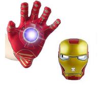 Iron Man Mask Glove Cloak Shield Sets With Light For Party _y High Quality gloves 2 set