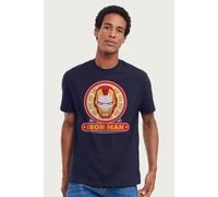 Iron Man Men's Classic Suit Mask Logo Marvel T-Shirt in Navy | Size: Large Iron Man Navy L