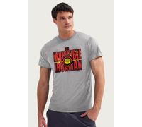 Iron Man Men's The Invincible Chest Piece Text Marvel T-Shirt in Mid Grey | Size: XL Iron Man Mid Grey XL