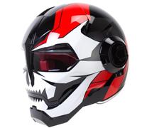 Iron Man Motorbike Flip Helmets One-piece Modular Motorcycle Helmet Adult Men and Women Ventilated Noise-reducing Safety M/57-58cm