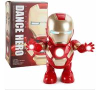 (Iron Man Red) The Avengers Action Figure Dance Hero Robot Toy Dancing Music With Light Sound Gift