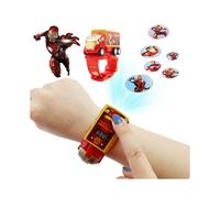 (Iron Man) SpiderMan Cartoon Car Child 3D Projection Watch Anime Superher Kids Toy