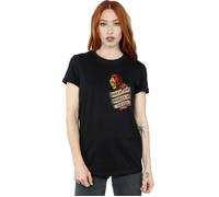 Iron Man Tattoo Journey Breast Print Cotton Boyfriend T-Shirt Marvel Black S