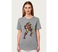 Iron Man Women's Clenched Fists Pose Relaxed Fit Marvel T-Shirt in Mid Grey | Size: XL Iron Man Mid Grey XL