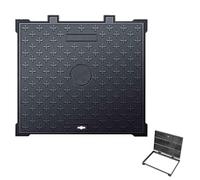 Iron Manhole Cover, Square Septic Tank Lid and Base, Heavy Duty Metal Inspection Lid, for Yard/Pavement/Sidewalk/Driveway(60x60cm)