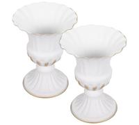 Iron Memorial Ornament Pot Vase 2pcs Flower Cemetery for Graves
