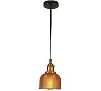 Iron Metal Ceiling Hanging Lighting Vintage Grid Glass Pendant Light Fixture E27 Light Source Indoor Decoration Home Lighting Chandelier for Kitchen Island Dining Rooms