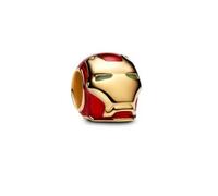 Iron Metal Man Helmet Charm 925 Silver Charm Compatible with Pandora Charms, Trollbeads, Chamilia, Biagi and Many Other UK Charm Bracelets.