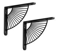 Iron Metal Wall Mounted Floating Shelf Bracket, 15/20/25/30cm 90 Degree L Shelf Support Bracket, Heavy Duty Wall Brackets for Shelves, Hardware Included(Black,30cm/11.8in)