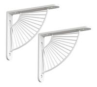 Iron Metal Wall Mounted Floating Shelf Bracket, 15/20/25/30cm 90 Degree L Shelf Support Bracket, Heavy Duty Wall Brackets for Shelves, Hardware Included(White,25cm/9.8in)