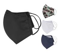 Iron Mountain 5 Pack 3 Layer Polyester Cotton Nano Mesh 30 x Washable Face Mask, Black