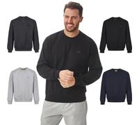 Iron Mountain Men’s Fleece Jumper Crew Neck Sweatshirt Cotton Blend Workwear Pullover Long Sleeve Lightweight Durable Sweatshirts for Men Casual Wear (Black, 4XL)
