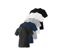 Iron Mountain Mens Crew Neck Organic Cotton Recycled Polyester Eco Friendly Assorted Premium Plain T-Shirts (5 Pack)