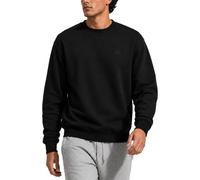 Iron Mountain Men's Fleece Crew Neck Sweatshirt - Soft Cotton Blend Pullover Jumper, Lightweight Workwear Sweatshirt with Relaxed Fit for Casual & Work Wear, Black, XXL