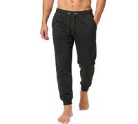 Iron Mountain Mens Joggers - Fleece Jogging Bottoms for Men, Lightweight Cuffed Sweatpants with Drawstring Waist, Casual Gym & Lounge Tracksuit Bottoms (Black, S)