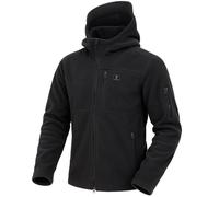 Iron Mountain Men's Technical Fleece Zip Hoodie with Multiple Pockets Warm Durable Heavy-Duty Wind Resistant Anti-Pill Thermal Hooded Sweatshirt for Men Outdoor Winter Casual Wear (Black, XXL)