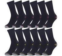 Iron Mountain Workwear Men's Padded Heel Toe Comfortable Heavy Duty Work Socks, 12 Pair Pack, Black, One Size (6-11/EU 39-45)