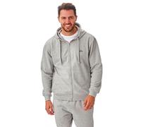 Iron Mountain Mens Reclaimed Yarn Eco Friendly Anti Pil Soft Fleece Flexible Comfortable Workwear Zip Hooded Hoodie Top Sweatshirt, Light Grey Marl, Medium