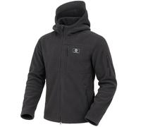Iron Mountain Men's Hooded Technical Fleece Full Zip Jacket Windproof Outdoor Fleece Hoodie, Charcoal Marl, M