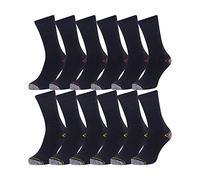 Iron Mountain Workwear Mens Padded Heel Toe Comfortable Heavy Duty Work Socks 12 Pack, Black, One Size (6-11/EU 39-45), IMSCK221