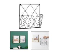 Iron Newspaper Storage Rack Books Organizer, Standing Basket Hanging Magazine Holder, for Home Study Room Newspapers Books files(Black)