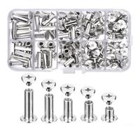 Iron Nickel Plated Jeans Rivets, 80 Sets with Storage Box, 5 Sizes Eye Button Screws for Repair