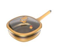 Iron Nonstick Frying Pan - Deep Frying Pan with Lid | Skillet Pots | Titanium Alloy Non Stick Cookware with Lid | Kitchen Accessories for Home Cooking Eggs Pancake Baking Electric Induction Cooktop