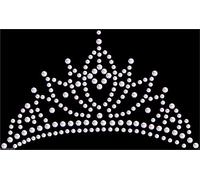 Iron-On AB Tiara Crown Rhinestone Diamante Transfer Hotfix Crystal Motif Applique