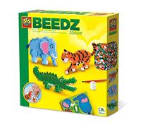SES CREATIVE Beedz Safari Animals 2000 Iron-on Beads Mosaic Art Kit - 06260