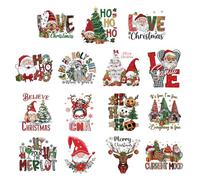 Iron-On Christmas Transfers | 15 Snowman Skull Decals | Holiday Fabric Stickers | Festive Christmas Transfer Set For T-shirts Cushions Towels Winter Festival Birthday | Washing Without Losing Color In