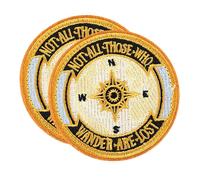 Iron-on Embroidered Patch for Wanderlust, Compass Not All Those Who Wander are Lost Sew/Iron On Patch Applique for Clothes Jacket Backpacks