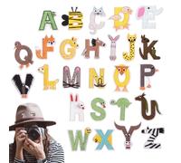 Iron On Embroidery Patches | 26 Pieces Embroidery Patterns - Letters Animals Design Thermal Adhesive For Cap Backpack Jeans Rug Suit