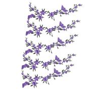 Iron On Embroidery Patches | Flower Butterfly Sew/Iron On - 5 Pieces Handmade Textile Decorations for Art Creation Decals Jackets Shirts Bags Hats