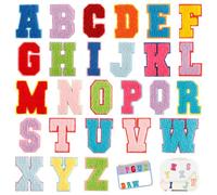 Iron on English Letter Patches A-Z Alphabet Applique Patches Badge Multi-color Fabric Embroidered Patches Decorative Repair Patches Iron On or Sew On Embroidery Patches Emblem for Jackets Clothes Jean