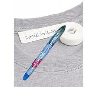 Iron-On Fabric Labelling Tape Roll 3M x 1cm + Pilot Laundry Tec Marker Pen - White Permanent Washable Name Labels for School Uniforms, Care Homes & Clothing
