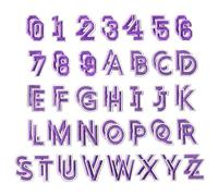Iron on Letter and Number Patches, Embroidered Alphabet A-Z and Numbers 0-9, Blue, DIY Appliques for Clothes Hats Jeans Socks, 1-1.5 Inch, 72 Pieces (Purple Number Alphabet (72PCS))