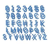 Iron on Letter and Number Patches, Embroidered Alphabet A-Z and Numbers 0-9, Blue, DIY Appliques for Clothes Hats Jeans Socks, 1-1.5 Inch, 72 Pieces (Blue Number Alphabet (72PCS))